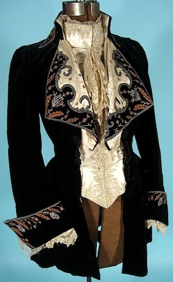 Men 3pc French Rococo Fashion 18th Century Suit Costume Hand Embroidery Free Lace Jabots & Cuff(HS-246) (Copy) Bespoke Point