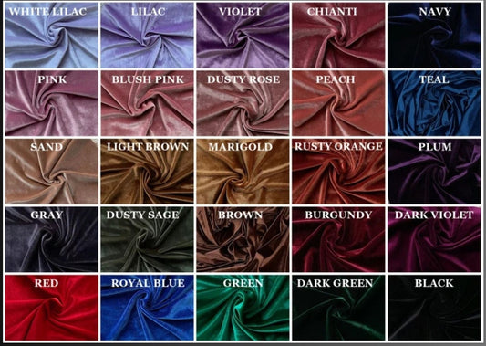 Velvet Fabric Swatches Catalogue