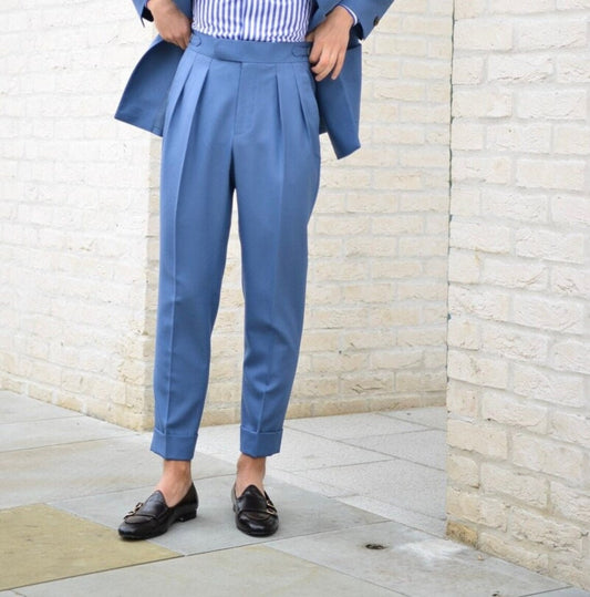 Men Light Blue Gurkha Pant (BP-22) Bespoke Point
