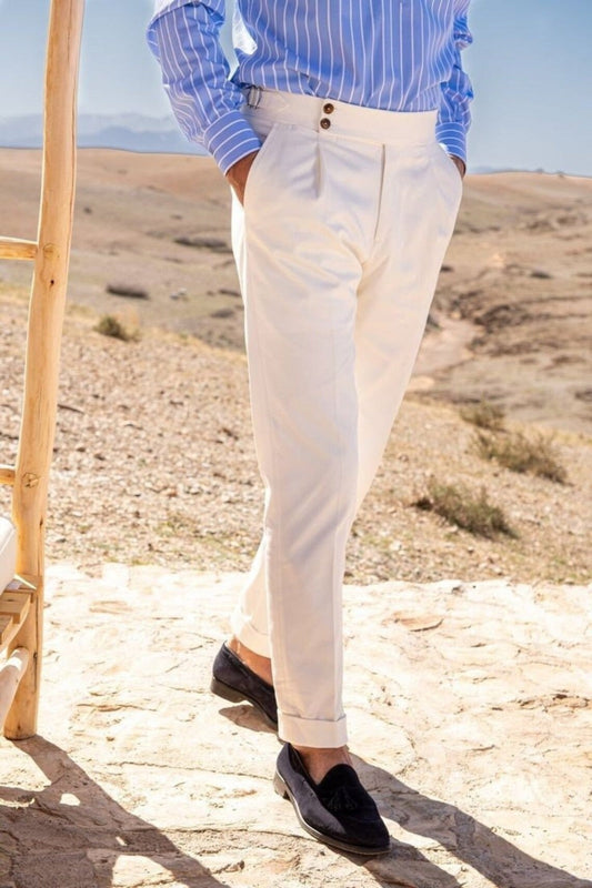 Men White Gurkha Pant (BP-18) Bespoke Point