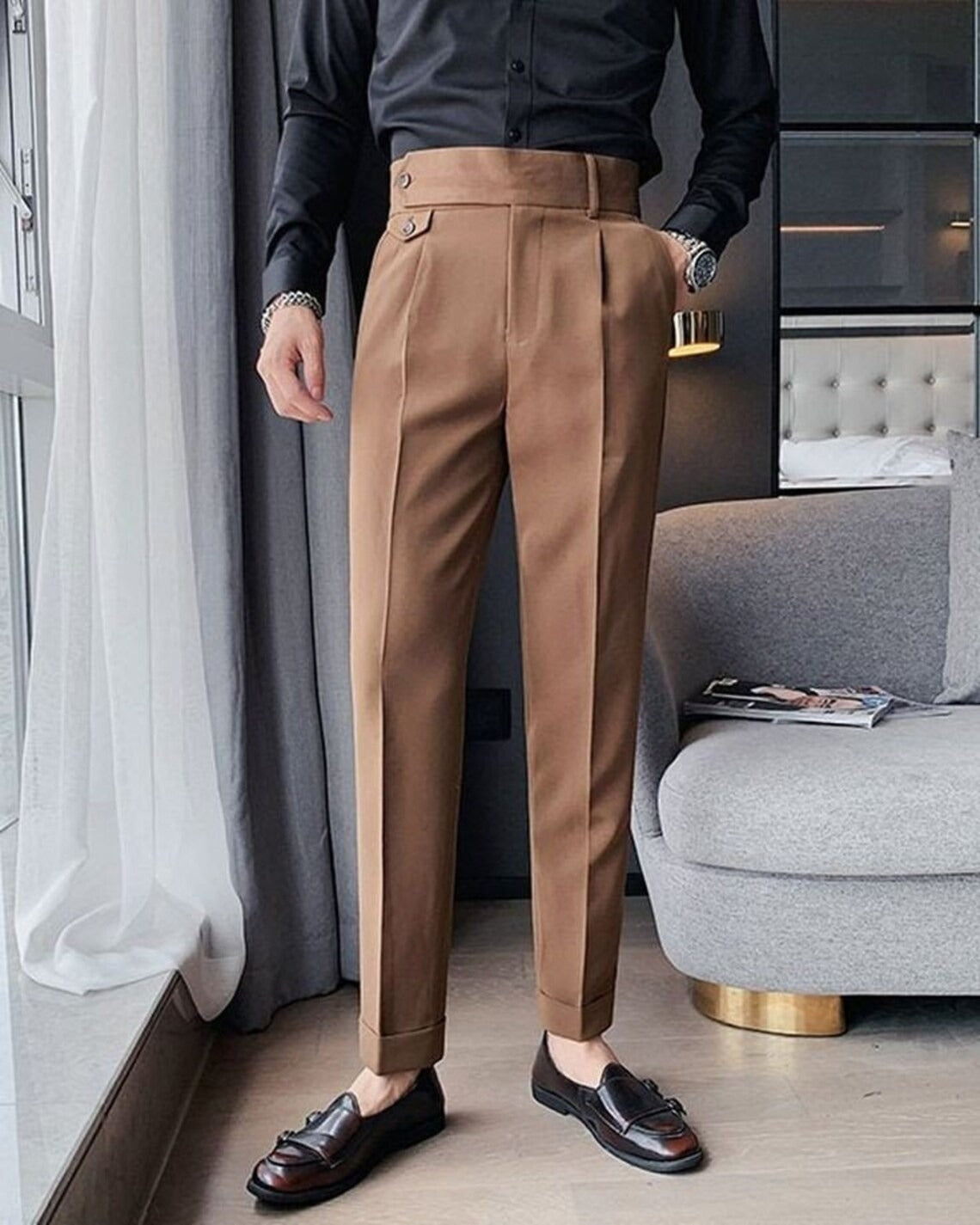 Men Brown Gurkha Pant (BP-17) Bespoke Point