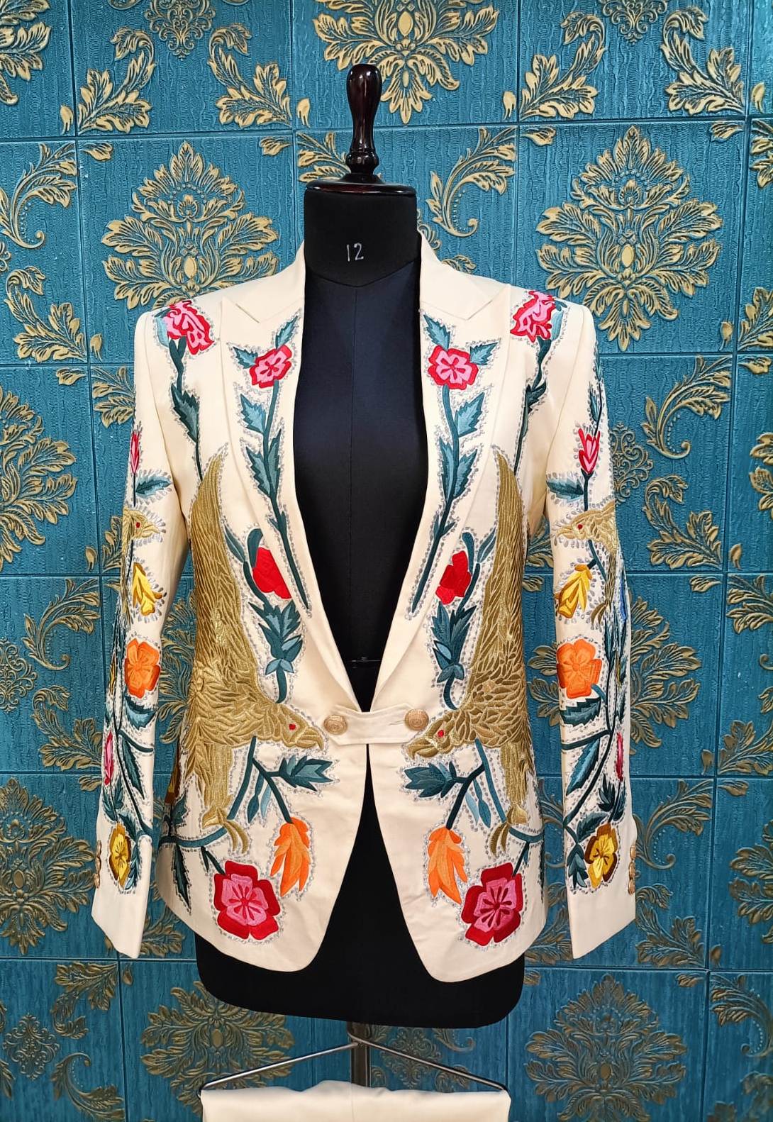 Men 2pc Ivory Embroidery Suit (NS-06) Bespoke Point