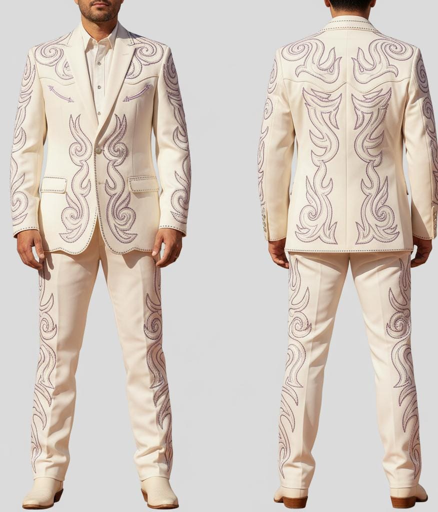 Men 2pc Embroidery Suit (NS-69) Bespoke Point