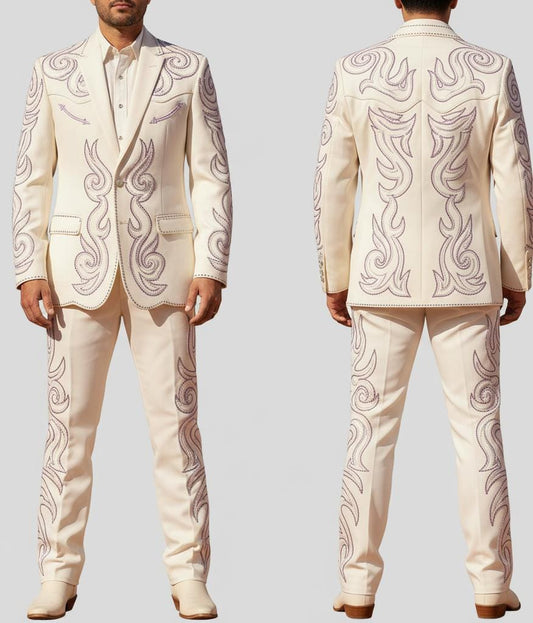 Men 2pc Embroidery Suit (NS-69) Bespoke Point