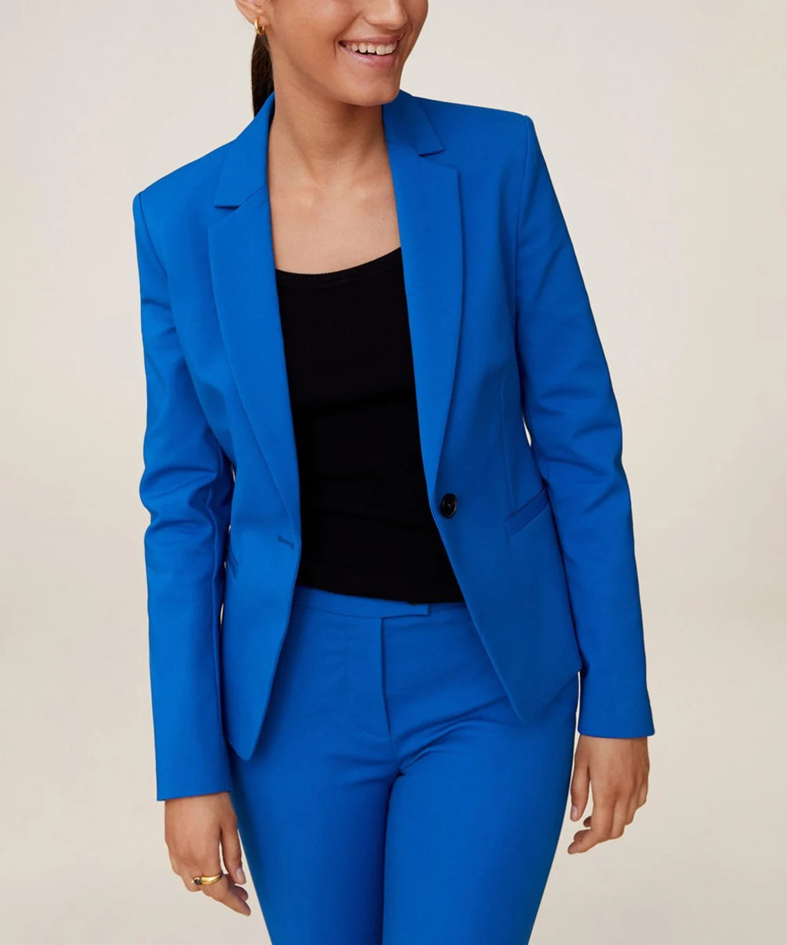 Women Blue 2pc Suit (WS-80) Custom Made / Brown Women Blue 2pc Suit (WS-80) Custom Made / Brown