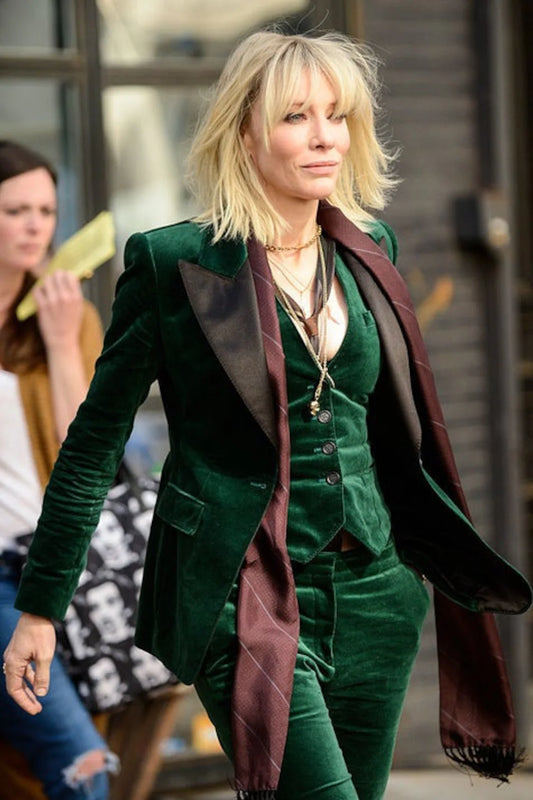 Women Green Velvet 3pc Suit (WS-89) Bespoke Point