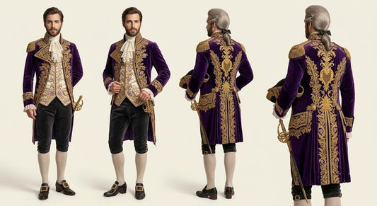 Men 2pc French Rococo Fashion 18th Century Suit Costume(HS) Bespoke Point