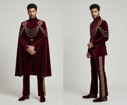 Men 2pc French Rococo Fashion 18th Century Suit Costume(HS) Bespoke Point