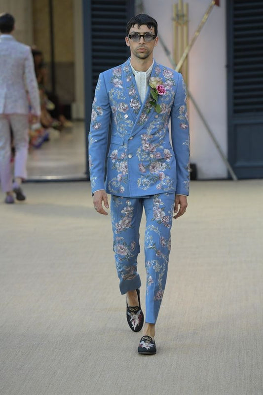 Men 2pc Blue Suits (NS-197) Bespoke Point