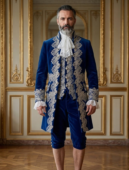 Men 2pc French Rococo Fashion 18th Century Suit Costume(HS) Bespoke Point