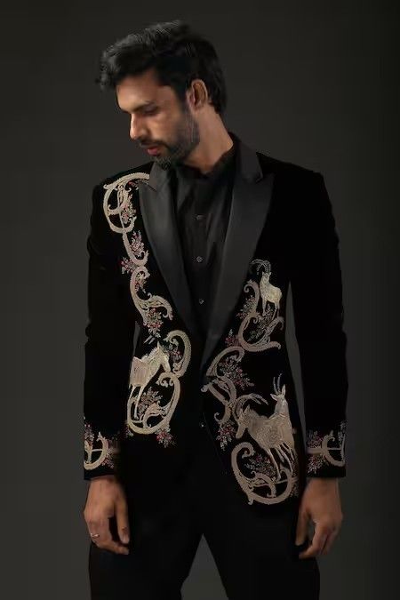 Men 2pc Black Suits (NS-177) Bespoke Point