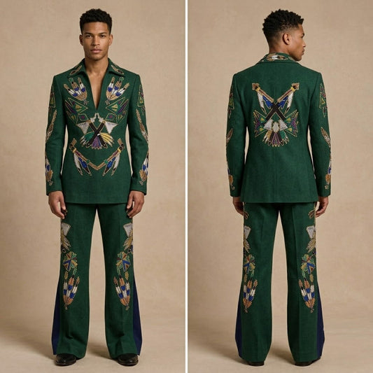 Men 2pc French Rococo Fashion 18th Century Suit Costume(HS) Bespoke Point