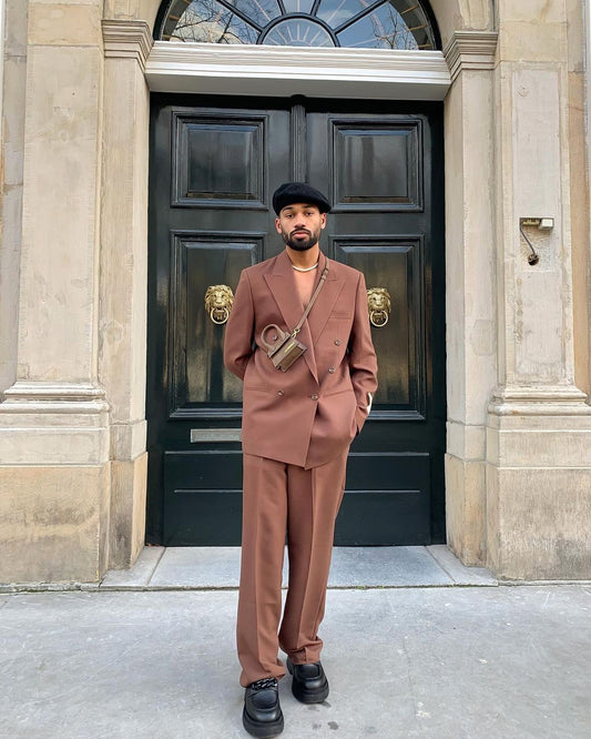 Men 2pc Brown Cotton Suit (MS-94) Bespoke Point