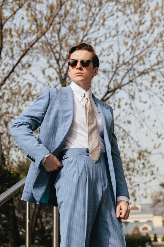 Men 2pc White Cotton Suit (MS-70) Bespoke Point