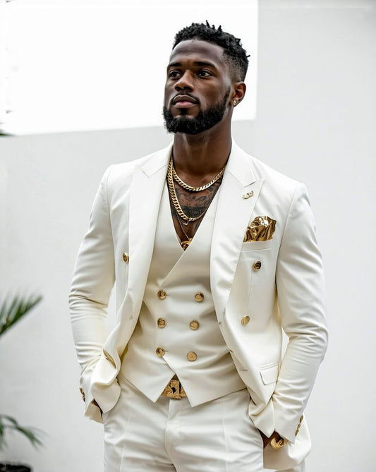 Men 2pc White Cotton Suit (MS-66) (Copy) Bespoke Point