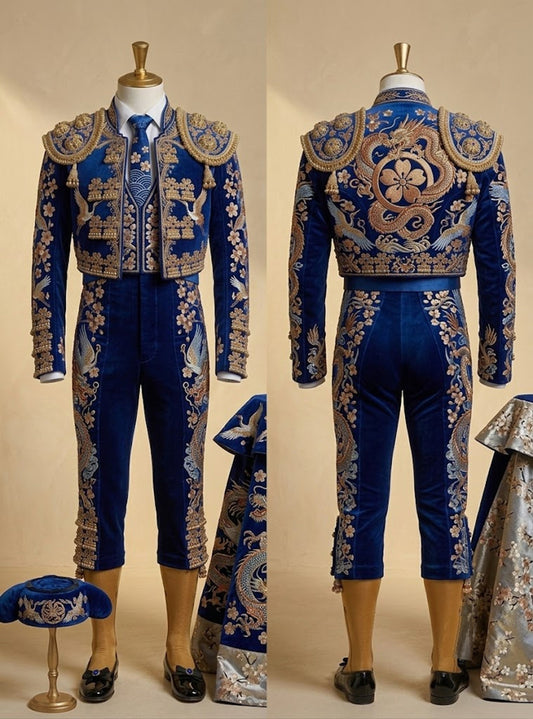 Men 2pc French Rococo Fashion 18th Century Suit Costume(HS) Bespoke Point