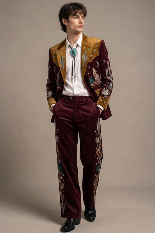Men 2pc French Rococo Fashion 18th Century Suit Costume(HS) Bespoke Point