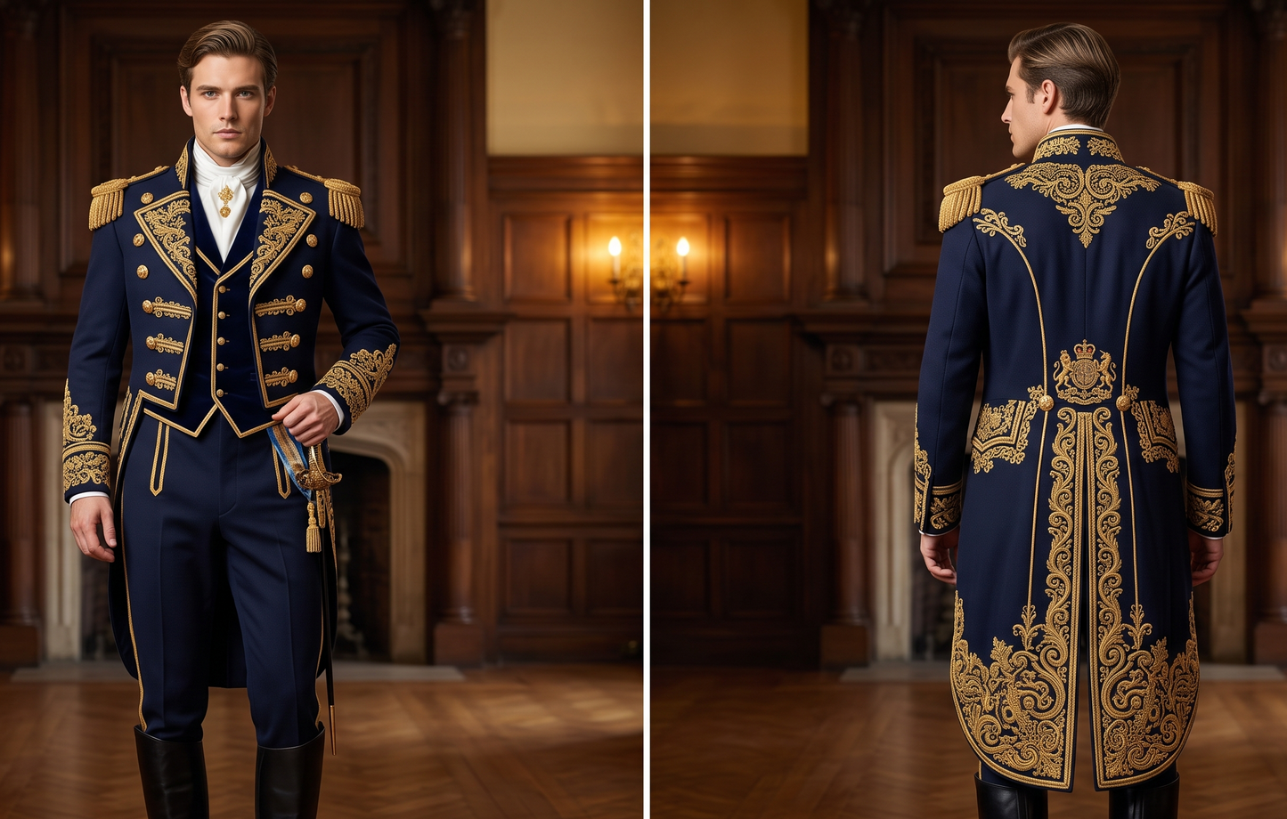 Men 2pc French Rococo Fashion 18th Century Suit Costume(HS) Bespoke Point
