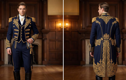 Men 2pc French Rococo Fashion 18th Century Suit Costume(HS) Bespoke Point