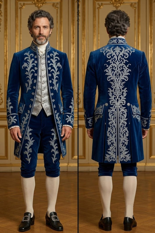 Men 2pc French Rococo Fashion 18th Century Suit Costume(HS) Bespoke Point