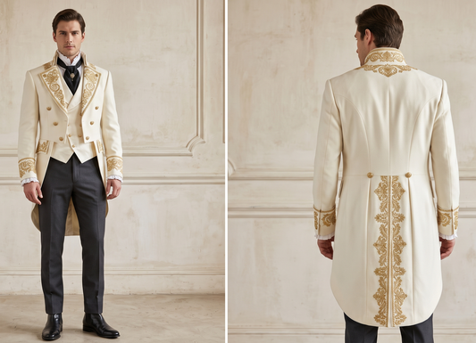 Men 2pc French Rococo Fashion 18th Century Suit Costume(HS) Bespoke Point