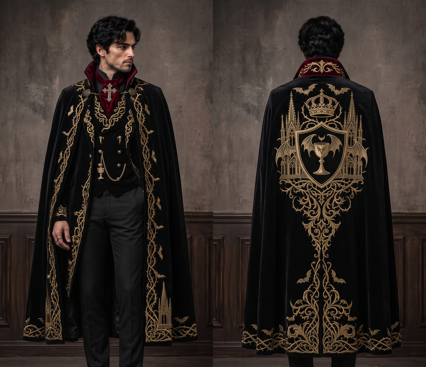Men 2pc French Rococo Fashion 18th Century Suit Costume(HS) Bespoke Point