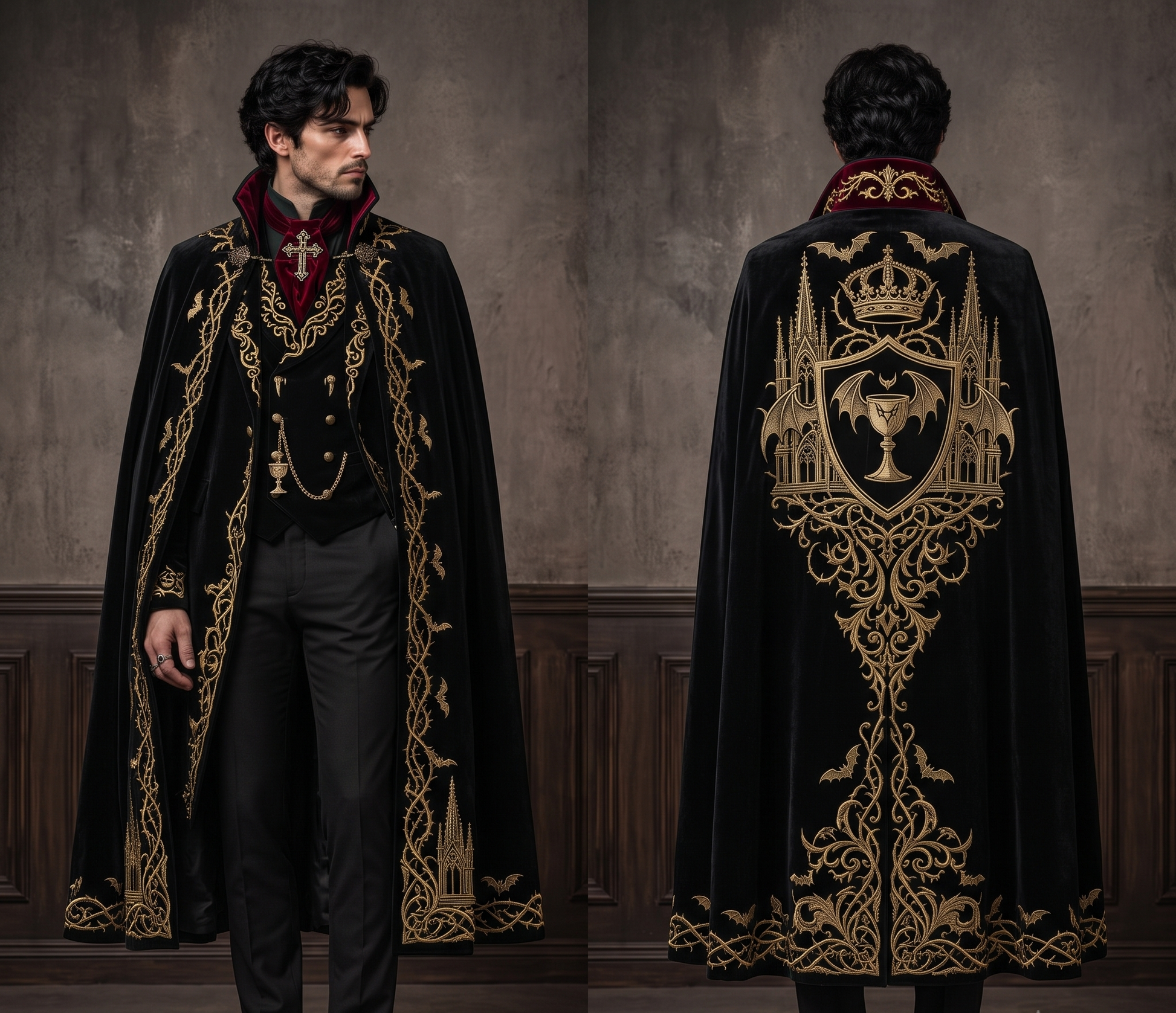 Men 2pc French Rococo Fashion 18th Century Suit Costume(HS) Bespoke Point