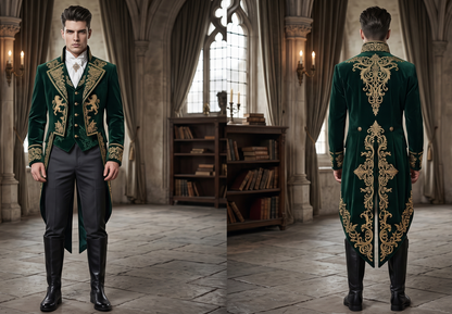 Men 2pc French Rococo Fashion 18th Century Suit Costume(HS) Bespoke Point