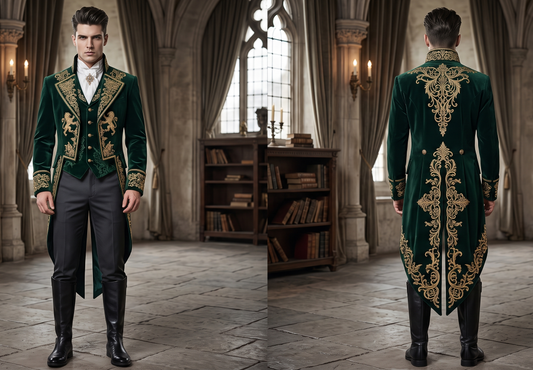 Men 2pc French Rococo Fashion 18th Century Suit Costume(HS) Bespoke Point