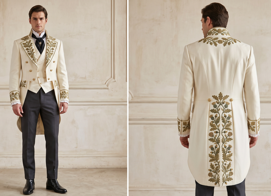 Men 2pc French Rococo Fashion 18th Century Suit Costume(HS) Bespoke Point