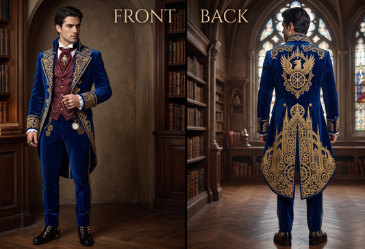 Men 2pc French Rococo Fashion 18th Century Suit Costume(HS) Bespoke Point