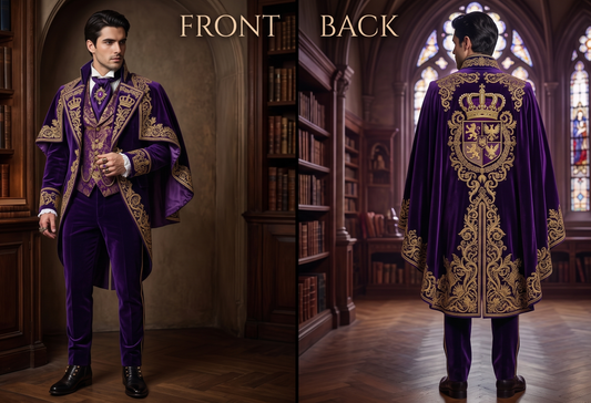 Men 2pc French Rococo Fashion 18th Century Suit Costume(HS) Bespoke Point