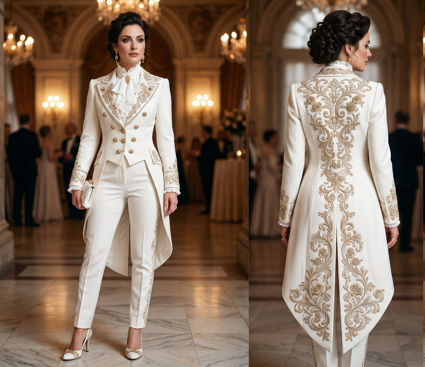 Men 2pc French Rococo Fashion 18th Century Suit Costume(HS) Bespoke Point