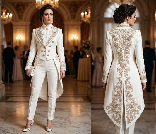 Men 2pc French Rococo Fashion 18th Century Suit Costume(HS) Bespoke Point