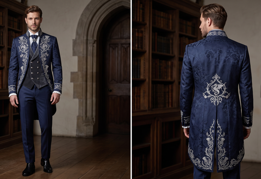 Men 2pc French Rococo Fashion 18th Century Suit Costume(HS) Bespoke Point
