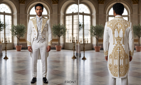 Men 2pc French Rococo Fashion 18th Century Suit Costume(HS) Bespoke Point