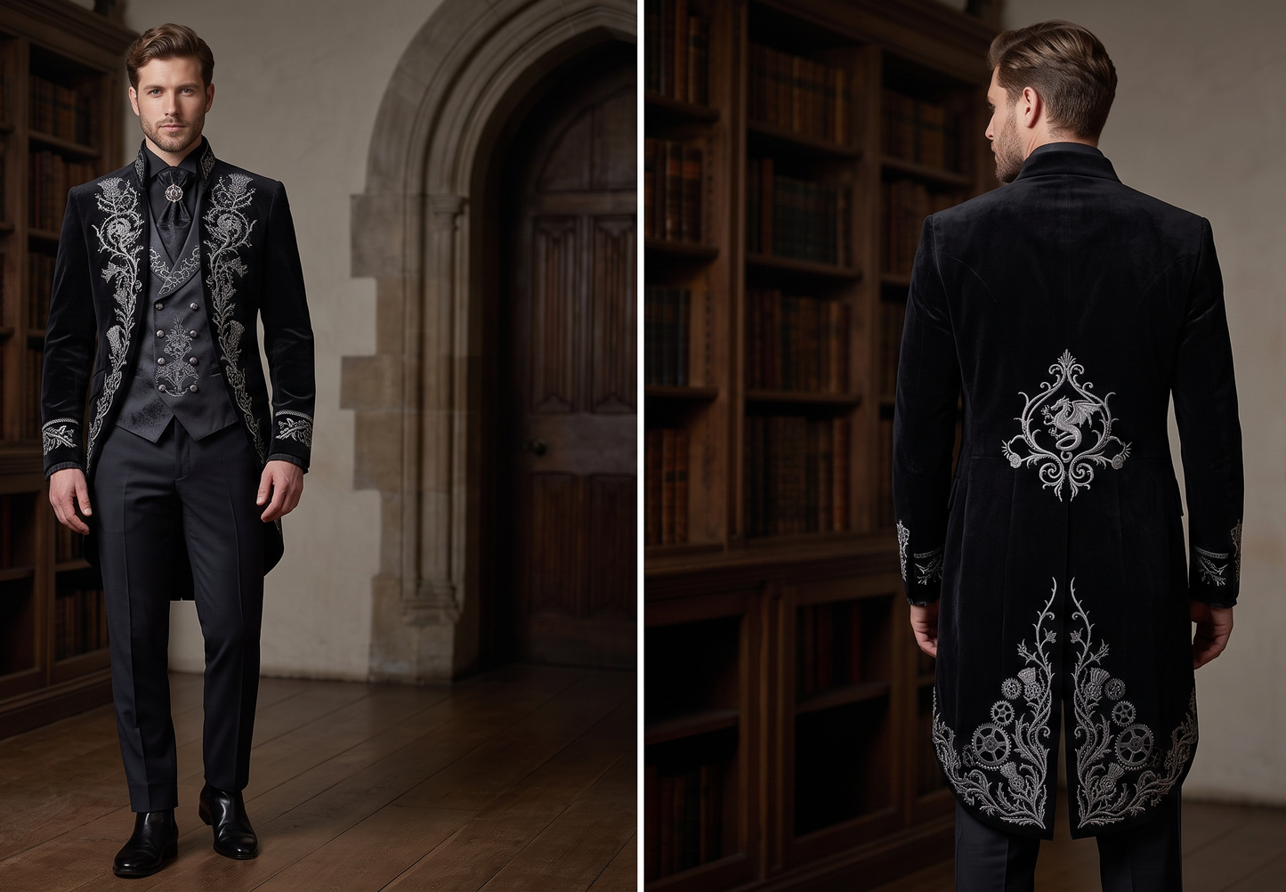 Men 2pc French Rococo Fashion 18th Century Suit Costume(HS) Bespoke Point