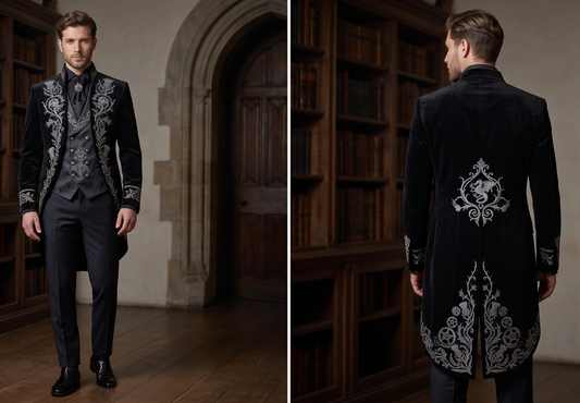 Men 2pc French Rococo Fashion 18th Century Suit Costume(HS) Bespoke Point