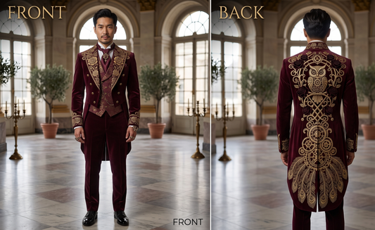 Men 2pc French Rococo Fashion 18th Century Suit Costume(HS) Bespoke Point