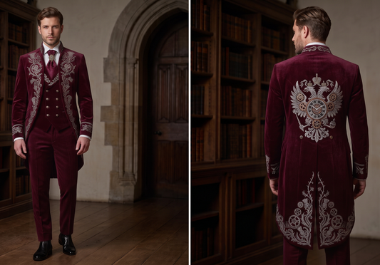 Men 2pc French Rococo Fashion 18th Century Suit Costume(HS) Bespoke Point