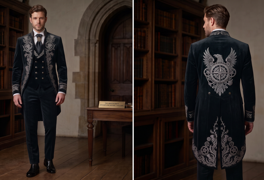 Men 2pc French Rococo Fashion 18th Century Suit Costume(HS) Bespoke Point