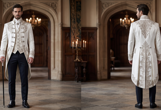 Men 2pc French Rococo Fashion 18th Century Suit Costume(HS) Bespoke Point