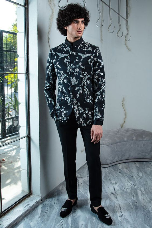 Men 2pc Black Suit (NS-84) Bespoke Point