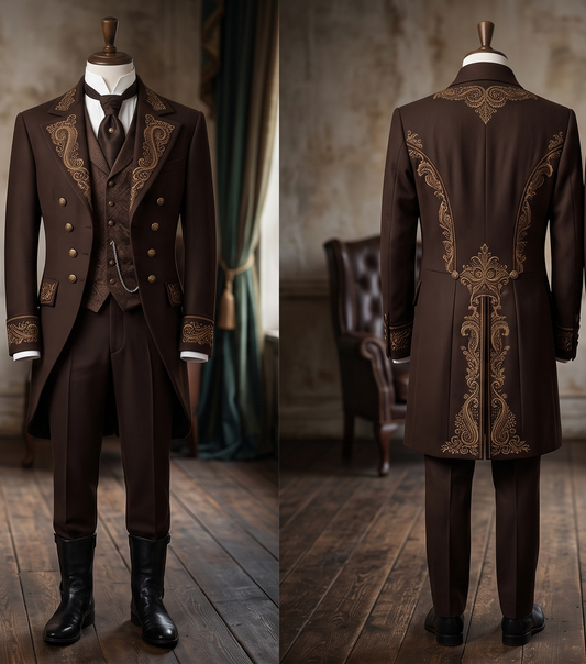 Men 2pc French Rococo Fashion 18th Century Suit Costume(HS) Bespoke Point