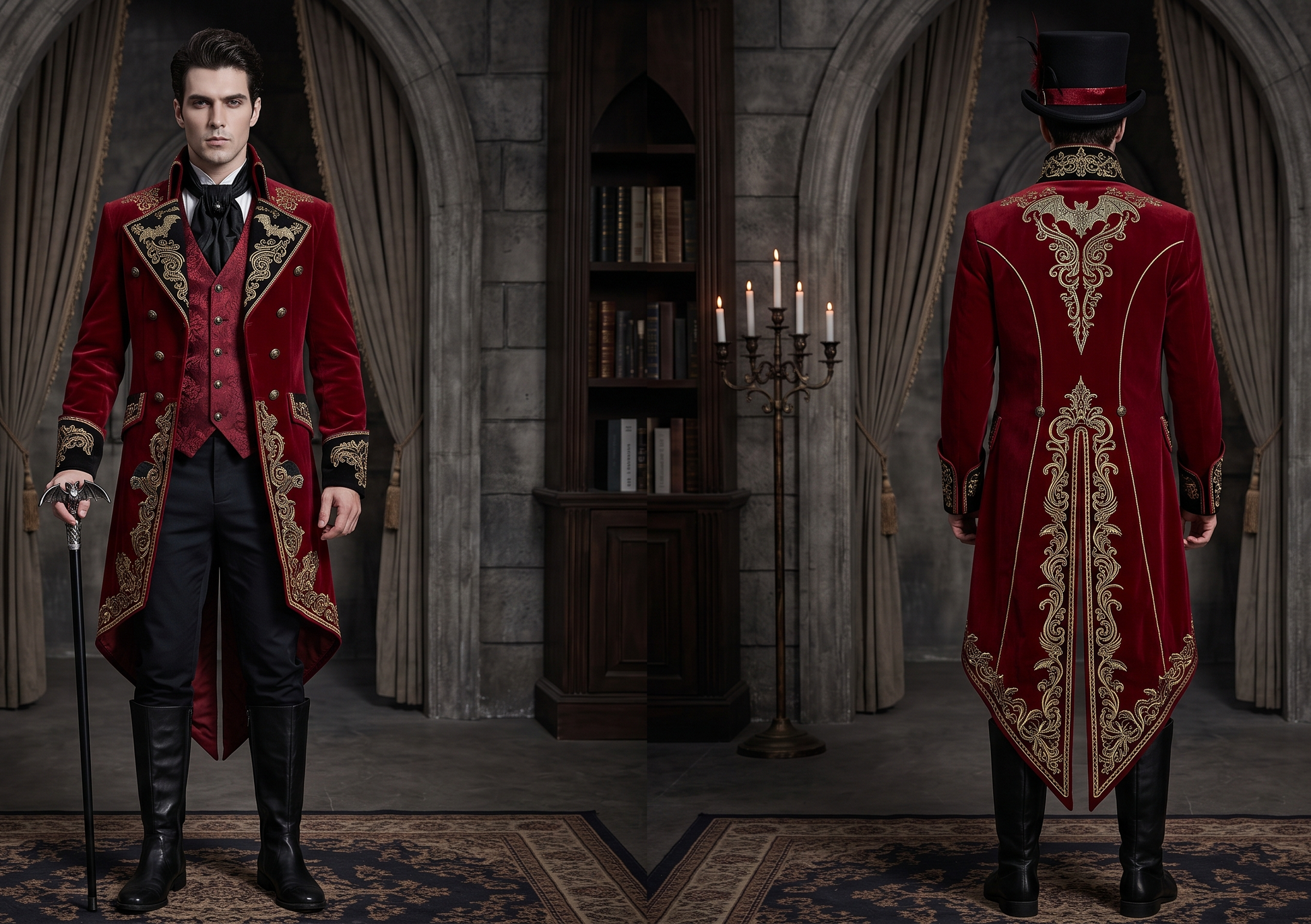 Men 2pc French Rococo Fashion 18th Century Suit Costume(HS) Bespoke Point