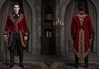 Men 2pc French Rococo Fashion 18th Century Suit Costume(HS) Bespoke Point