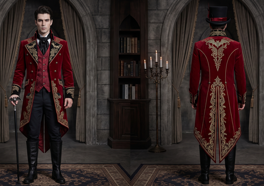 Men 2pc French Rococo Fashion 18th Century Suit Costume(HS) Bespoke Point