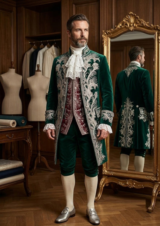Men 2pc French Rococo Fashion 18th Century Suit Costume(HS) Bespoke Point