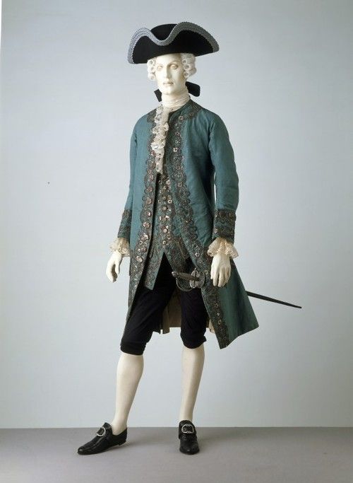 Men 3pc French Rococo Fashion 18th Century Suit Costume Hand Embroidery Free Lace Jabots & Cuff (HS-193) Bespoke Point