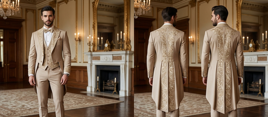 Men 2pc French Rococo Fashion 18th Century Suit Costume(HS) Bespoke Point